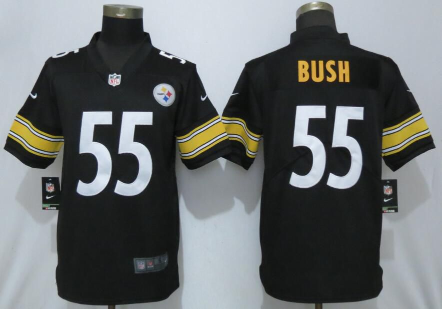 Men Pittsburgh Steelers #55 Bush Black Nike Vapor Untouchable Player NFL Jerseys->women nfl jersey->Women Jersey